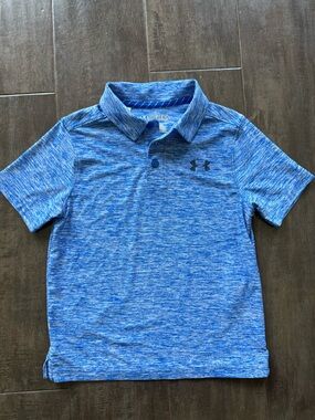 Under Armour Boys HeatGear Blue Heather Boys' Polo Shirt Size YXS